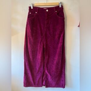 The Madi Front Slit Corduroy Skirt by Pilcro BNWT 0